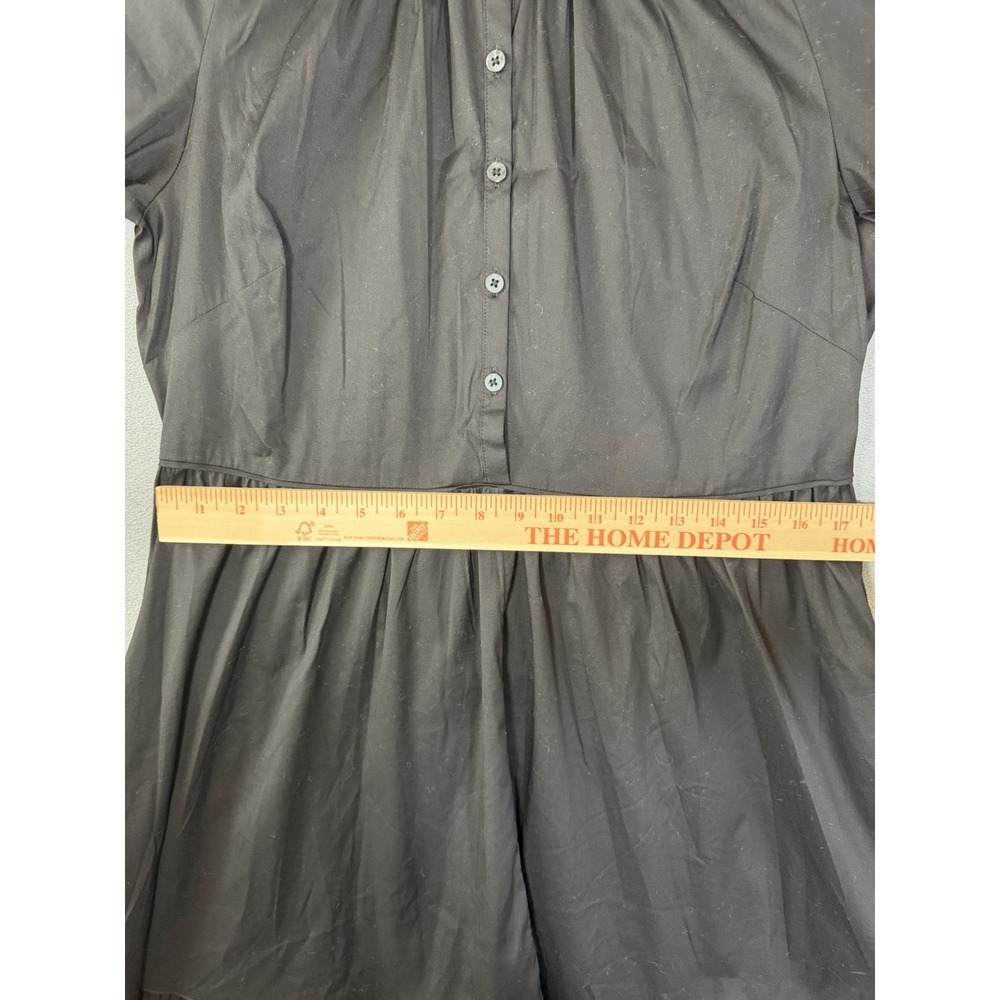 Chico's Black Cotton Poplin Tiered Midi Dress Size 4 (Chico's 0) - Picture 5 of 8
